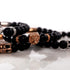 18k Rose Gold Lion | Matte Black Agate | Kingdom Bead Bracelet | Men's
